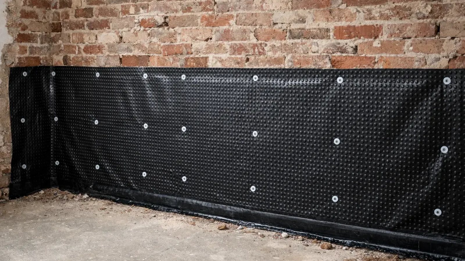 Damp proofing membrane on a UK brick wall