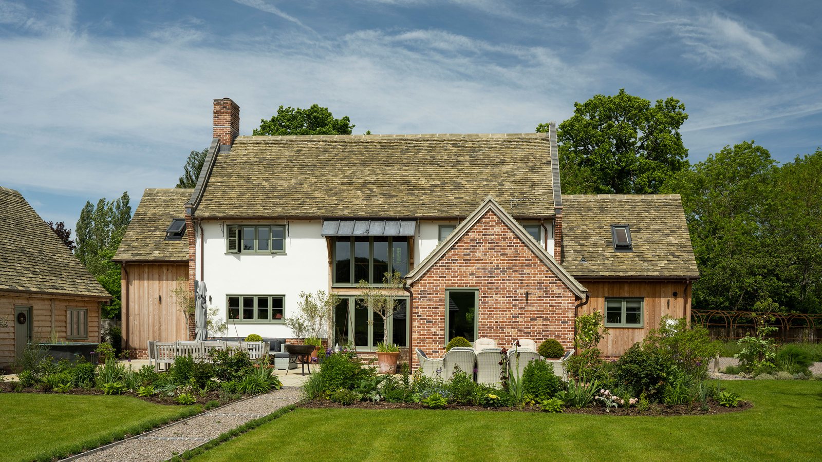 New clay tiled roof on a UK detached house